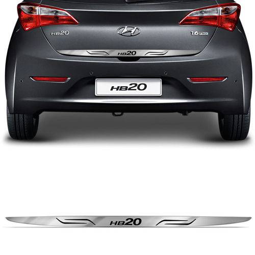 Adesivo Cromado Resinado Traseira Porta Malas Hyundai HB20 2012 a 2018 com Grafia Excelente Fixação