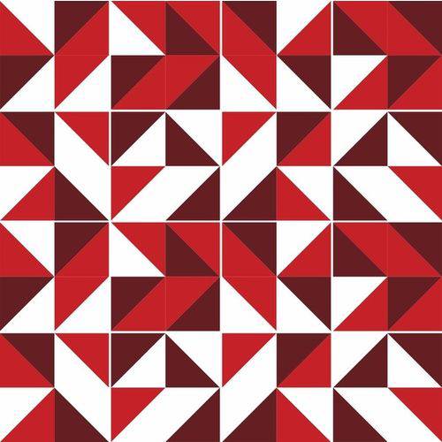 Adesivo de Azulejo Abstrato Triângulos Vermelhos 10x10 Cm - Kit com 16 Azulejos