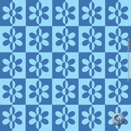 Adesivo de Azulejo Colorido Floral Azul 15x15