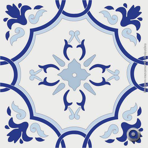 Adesivo de Azulejo Flor Azul Claro Branco 15x15