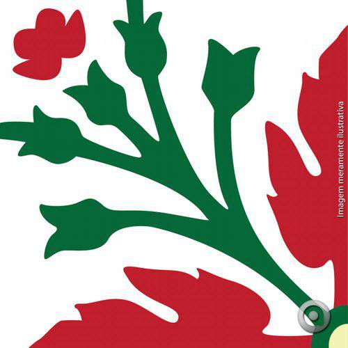 Adesivo de Azulejo Hidráulico Flor Verde e Vermelho 15x15