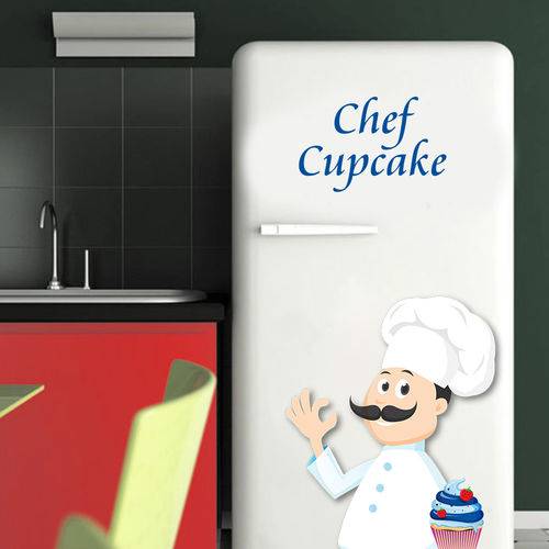 Adesivo de Geladeira Chef Cozinha Cupcake