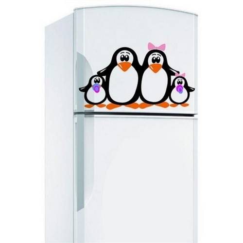 Adesivo de Geladeira Pinguim Familia 2