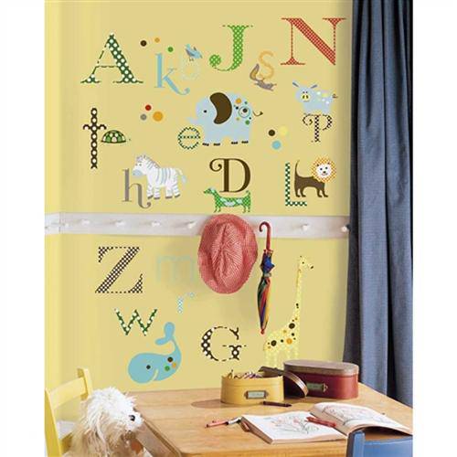 Adesivo de Parede Animal Alphabet Peel Stick Wall Decals Roommates