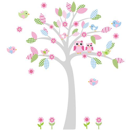 Adesivo de Parede Árvore para Quarto Infantil Candy Tree Menina Stixx Adesivos Criativos Colorido (216,7x207cm)