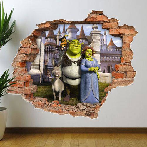 Adesivo de Parede Buraco Falso Shrek