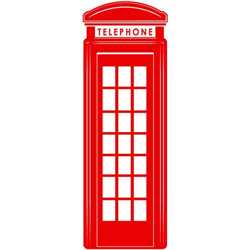 Adesivo de Parede Cabine Telefônica London Stixx Adesivos Criativos Vermelho (58 X170cm)