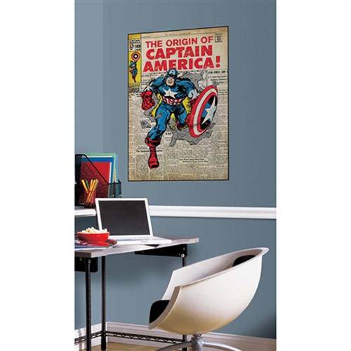 Adesivo de Parede Captain America Comic Cover Giant Wall Decal Roommates