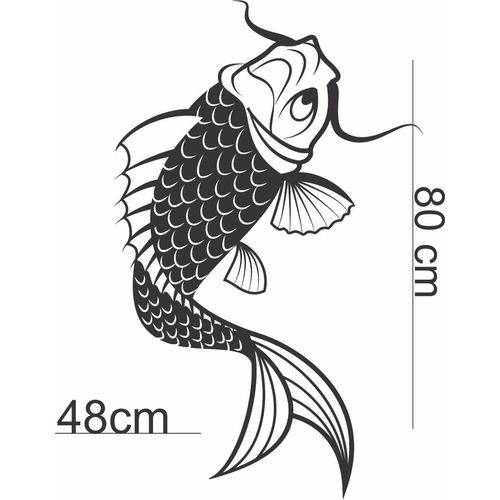 Adesivo de Parede Carpa Koi Peixe Decoração Arte