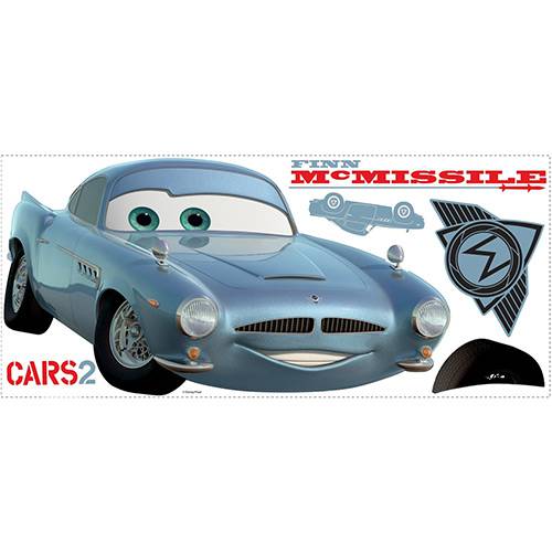 Adesivo de Parede Cars 2 Finn McMissle Peel & Stick Giant Wall Decal Roommates Colorido (46x12,8x2,8cm)
