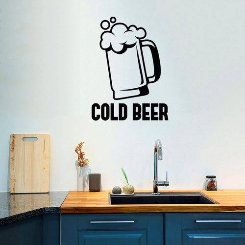 Adesivo de Parede Cold Beer - Cerveja Gelada