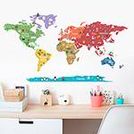 Adesivo de Parede Decorativo Infantil Mundo Discovery Stixx Colorido (86x155x86cm)