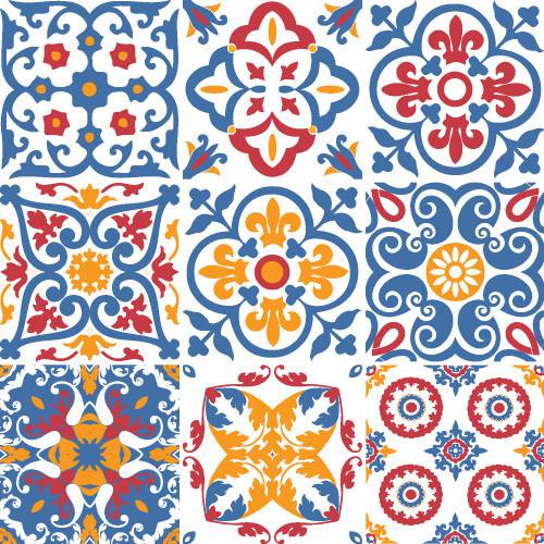 Adesivo de Parede Decorativo para Cozinha Stixx Azulejos Barcelona Colorido (123x61cm)