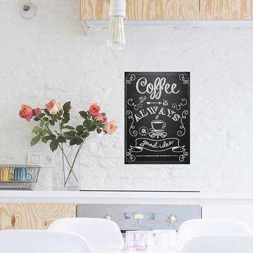 Adesivo de Parede Decorativo para Cozinha Stixx Coffee Preto e Branco (42x29,7x42cm