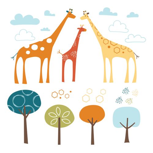 Adesivo de Parede Decorativo Safari de Girafas - Skip Hop