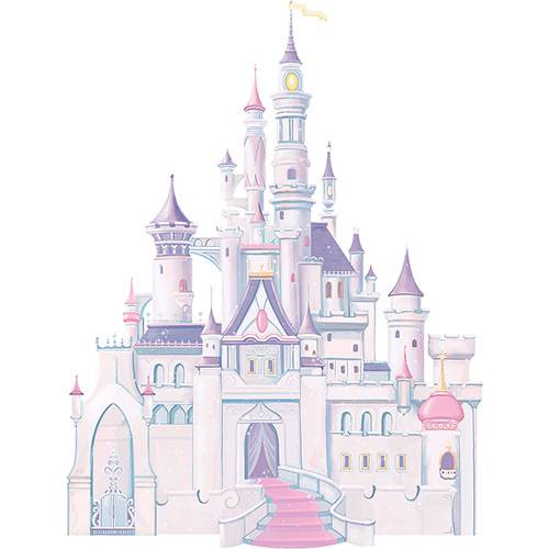 Adesivo de Parede Disney Princesas Princess Castle Roommates Lilás/Rosa (101,6x45,7cm)