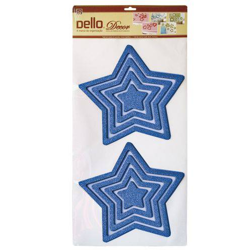 Adesivo de Parede Estrela 3D Glitter Dello 320X690Cm Azul