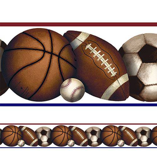 Adesivo de Parede Faixa Decorativa Bolas Esportivas