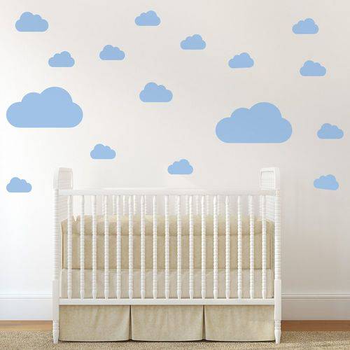 Adesivo de Parede Infantil Nuvens Azul