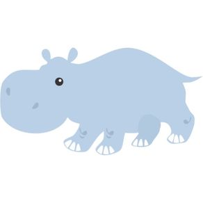 Adesivo de Parede Infantil Quarto Hipopótamo Blue 64cm X 1,20m AI12040