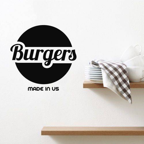 Adesivo de Parede Logo Burgers - Hamburgueria