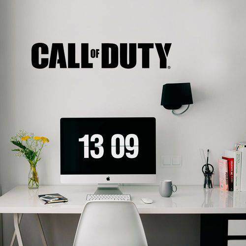 Adesivo de Parede Logo Jogo Call Of Duty Preto