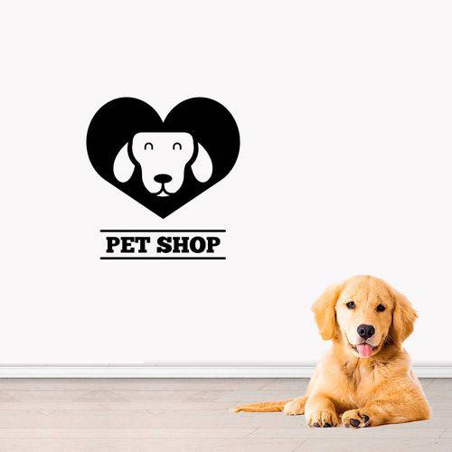 Adesivo de Parede Logo Pet Shop Preto