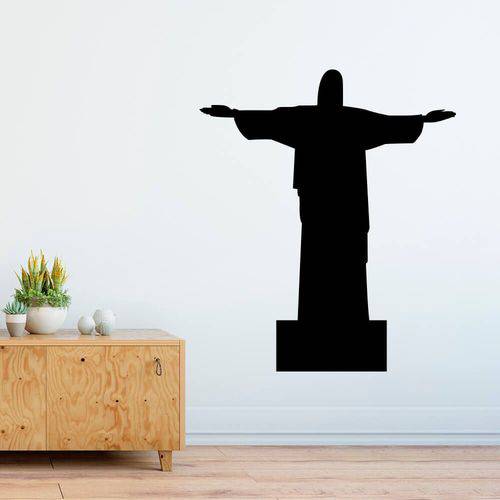 Adesivo de Parede Silhueta Cristo Redentor Rio de Janeiro Preto