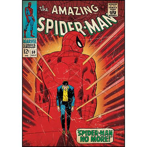 Adesivo de Parede Spider-Man Walking Away Comic Cover Giant Wall Decal Roommates Vermelho/Azul (46x12,8x2,8cm)
