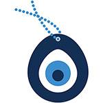 Adesivo de Parede Zen Olho Grego Stixx Adesivos Criativos Azul Escuro/Azul Claro/Branco (52x72cm)