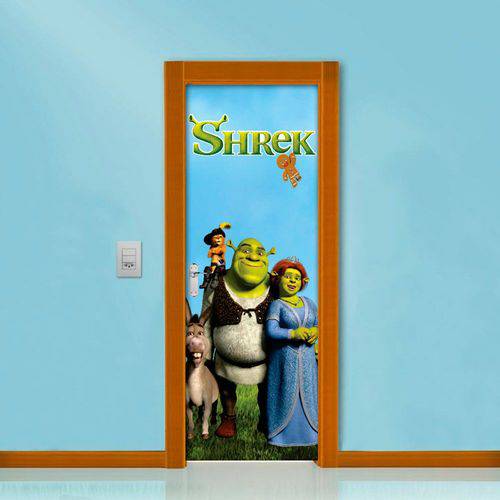 Adesivo de Porta Shrek com Personagens