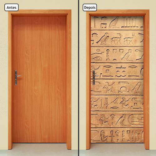Adesivo Decorativo de Porta - Hieróglifo - 029cnpt