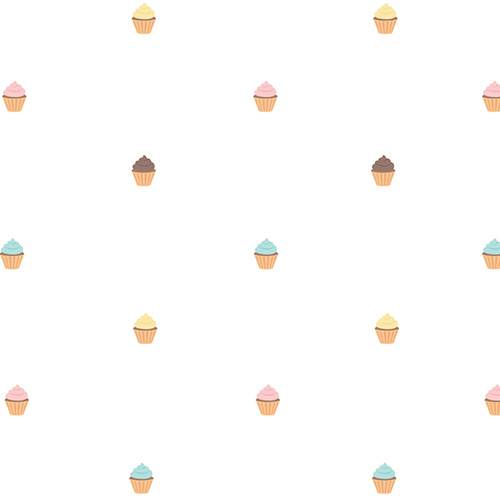 Adesivo Decorativo Infantil Stixx Mini Cupcakes Colorido com 40 Unidades 7x13cm