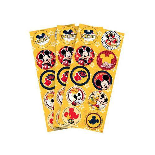 Adesivo Decorativo Redondo Mickey Clássico - Pack 03 Unidades