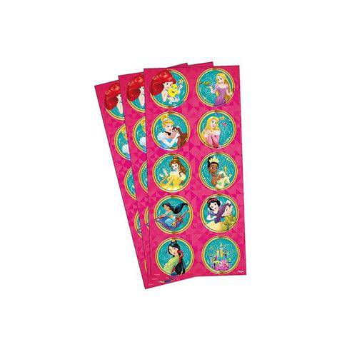 Adesivo Decorativo Redondo Princesas - Pack 03 Unidades