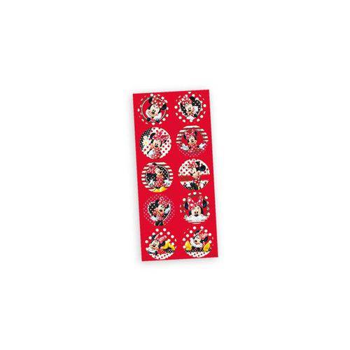 Adesivo Decorativo Redondo Red Minnie - Pack 03 Unidades