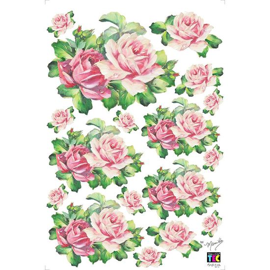 Adesivo Decorativo Toke e Crie TDM-027 Rosas e Folhas By Mamiko