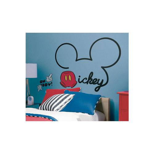 Adesivo Decorativo Tudo Sobre Mickey Gigante Preto Roommates