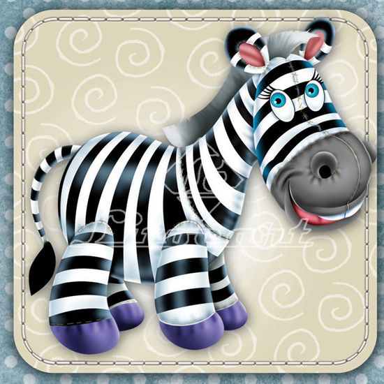 Adesivo Decoupage com Glitter Litocart 10x10 LAXG-040 Zebra