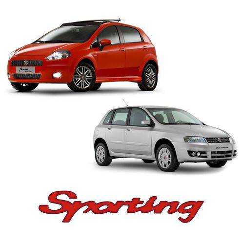 Adesivo Emblema Sporting Resinado Fiat Punto e Stilo