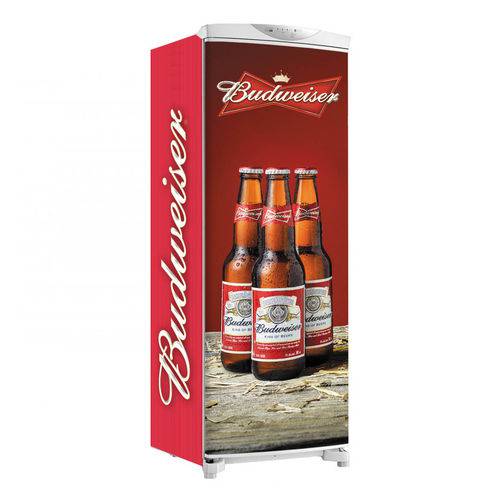 Adesivo Geladeira Envelopamento Total 3 Garrafas Budweiser 2 - Até 1,50x0,60 M