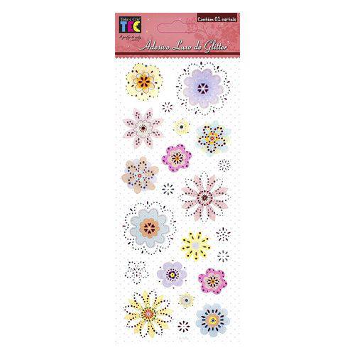 Adesivo Luxo de Glítter - AD1851 - Flores - Toke e Crie