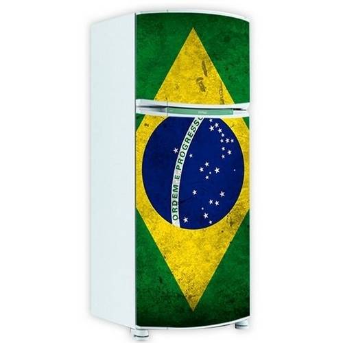 Adesivo para Envelopamento de Geladeira Porta - Bandeira do Brasil