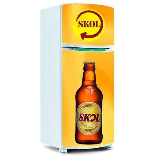 Adesivo para Envelopamento de Geladeira Porta - Cerveja Skol