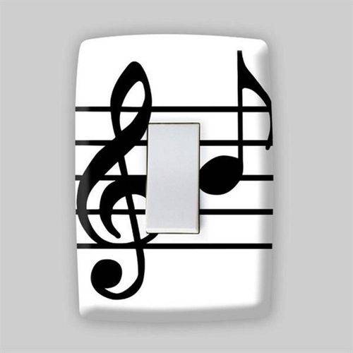 Adesivo para Espelho de Tomada ou Interruptor - Musica Notas