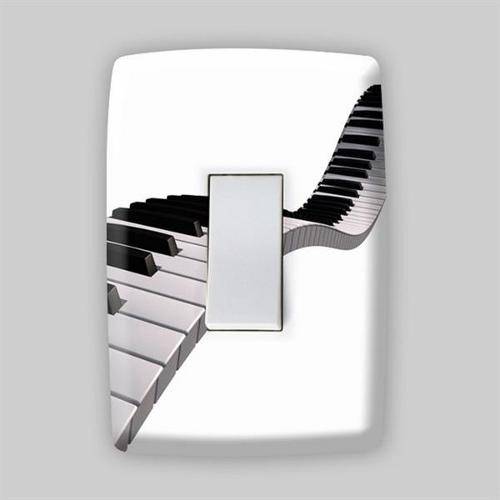 Adesivo para Espelho de Tomada ou Interruptor - Musica Piano