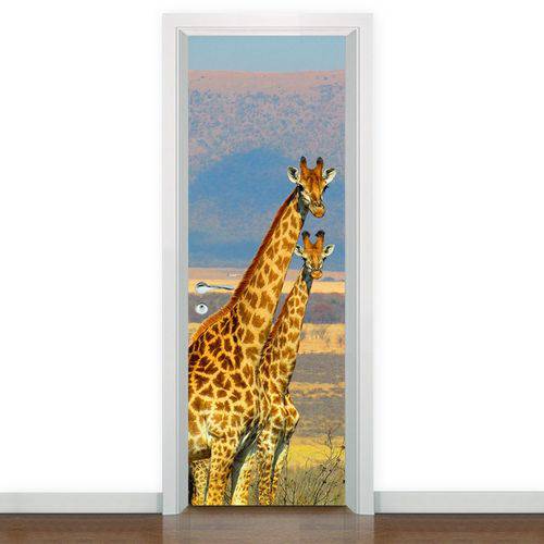 Adesivo para Porta 2 Girafas