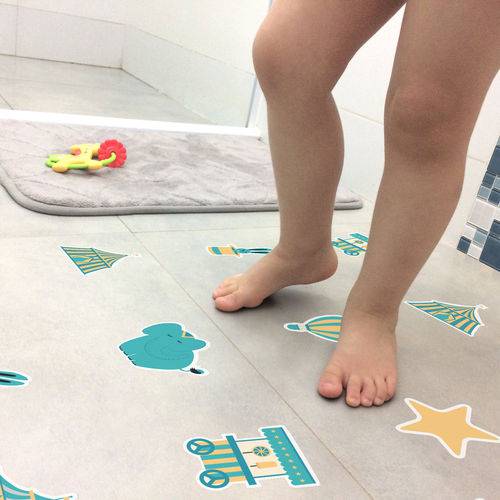 Adesivo Piso de Banheiro Antiderrapante Circo Infantil 16un