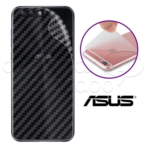 Adesivo Protetor Traseiro para Celular - Skin Carbon Fiber - Transparente - Asus Zenfone 3 (5.2)