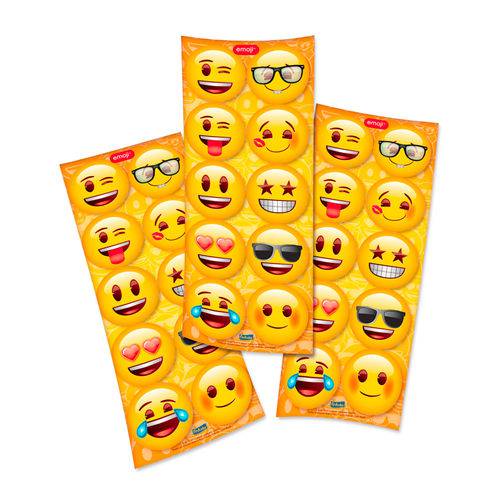 Adesivo Redondo Emoji C/30 Unidades